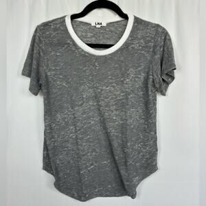 LNA Revolve Grey Marbled Scoop Neck Short Sleeve T Shirt Size Small